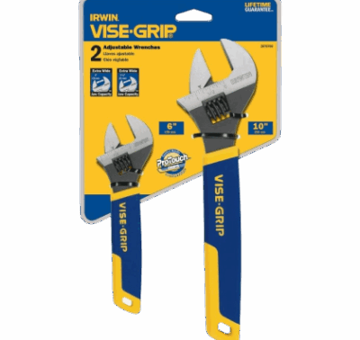 IRWIN VISE-GRIP Adjustable Wrench Set, SAE Crescent Wrenches, 6-Inch & 10-Inch (2078700)